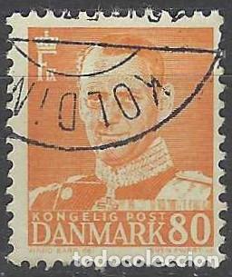 Stamps: DINAMARCA 1942-53 - REY FREDERIK IX, NARANJA - USADO