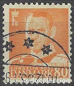 Stamps: DINAMARCA 1942-53 - REY FREDERIK IX, NARANJA - USADO