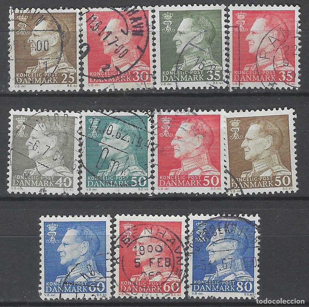 Stamps: DINAMARCA 1961-67 - REY FREDERIK IX, 11 VALORES - USADOS