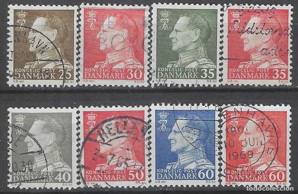 Stamps: DINAMARCA 1961-67 - REY FREDERIK IX, 8 VALORES - USADOS