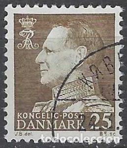 Selos: DINAMARCA 1963 - REY FREDERIK IX, MARR&Oacute;N - USADO