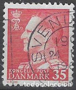 Briefmarken: DINAMARCA 1963 - REY FREDERIK IX, ROJO - USADO
