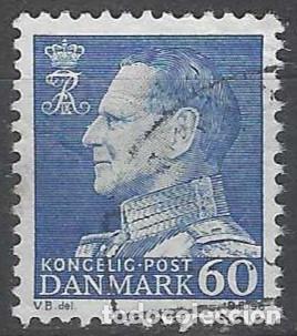 Stamps: DINAMARCA 1961-62 - REY FREDERIK IX, AZUL - USADO