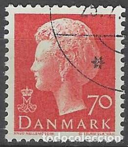 Selos: DINAMARCA 1974 - REINA MARGARITA II, ROJO - USADO