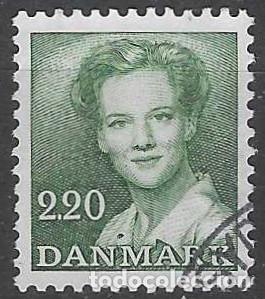 Stamps: DINAMARCA 1983 - REINA MARGARITA II, VERDE - USADO