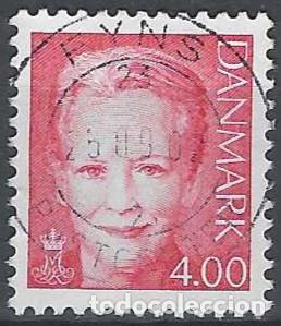 Sellos: DINAMARCA 2000 - REINA MARGARITA II, ROJO - USADO