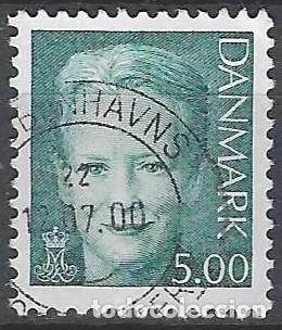 Stamps: DINAMARCA 2000 - REINA MARGARITA II, VERDE - USADO