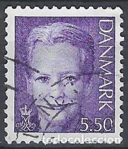 Sellos: DINAMARCA 2000 - REINA MARGARITA II, VIOLETA - USADO