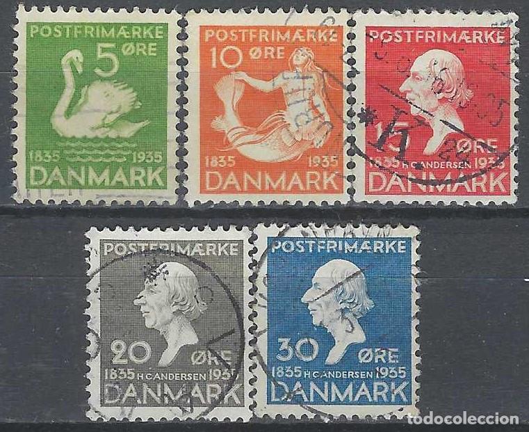Selos: DINAMARCA 1935 - CENTENARIO DE LA 1&ordf; OBRA DE HANS CHRISTIAN ANDERSEN, 5 VALORES - USADOS