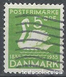 Selos: DINAMARCA 1935 - CENTENARIO DE LA 1&ordf; OBRA DE HANS CHRISTIAN ANDERSEN, VERDE - USADO