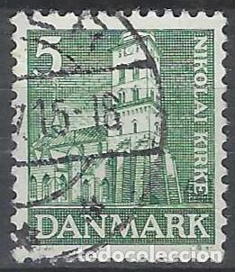 Briefmarken: DINAMARCA 1935 - IGLESIA DE SAN NICOL&Aacute;S, VERDE - USADO