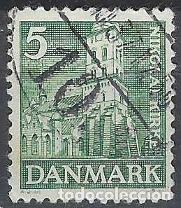 Francobolli: DINAMARCA 1935 - IGLESIA DE SAN NICOL&Aacute;S, VERDE - USADO