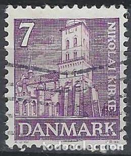 Selos: DINAMARCA 1935 - IGLESIA DE SAN NICOL&Aacute;S, VIOLETA - USADO