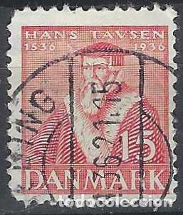 Stamps: DINAMARCA 1935 - PERSONAJES, ROJO - USADO