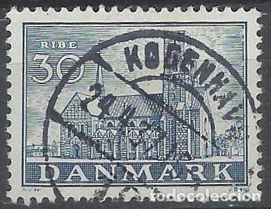 Timbres: DINAMARCA 1936 - CATEDRAL DE RIBE, AZUL - USADO