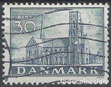 Briefmarken: DINAMARCA 1936 - CATEDRAL DE RIBE, AZUL - USADO