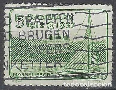 Selos: DINAMARCA 1937 - 25&ordm; ANIV. DE LA CORONACI&Oacute;N DEL REY CHRISTIAN X, VERDE - USADO