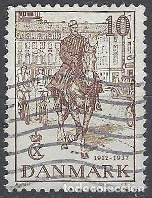 Stamps: DINAMARCA 1937 - 25&ordm; ANIV. DE LA CORONACI&Oacute;N DEL REY CHRISTIAN X, MARR&Oacute;N - USADO