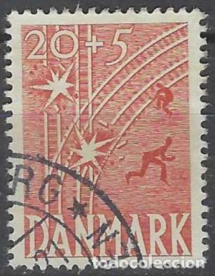 Selos: DINAMARCA 1947 - 2&ordm; ANIV. DE LA LIBERACI&Oacute;N, ROJO - USADO