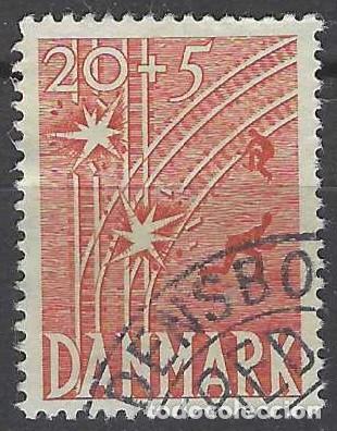 Briefmarken: DINAMARCA 1947 - 2&ordm; ANIV. DE LA LIBERACI&Oacute;N, ROJO - USADO