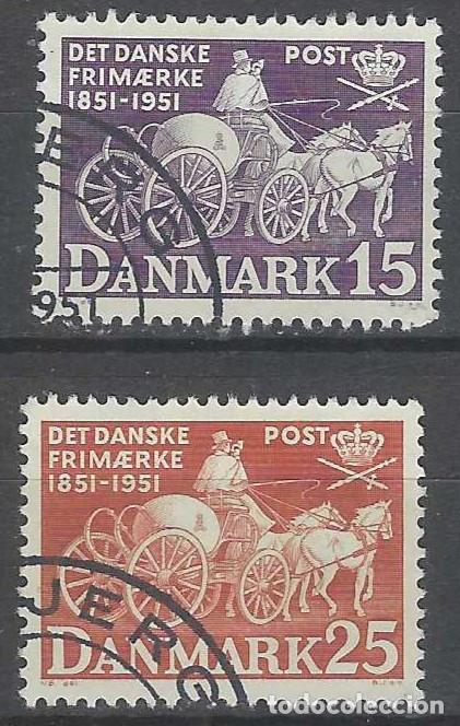 Stamps: DINAMARCA 1950 - CENTENARIO DEL SELLO DAN&Eacute;S, S,COMPLETA - USADOS