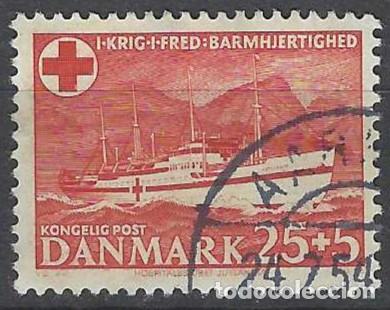 Stamps: DINAMARCA 1951 - CRUZ ROJA, NAV&Iacute;O-HOSPITAL &rdquo;JUTLANDIA&rdquo; - USADO