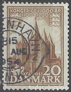 Stamps: DINAMARCA 1953-54 - MILENARIO DEL REINO DE DINAMARCA, IGLESIA DE KALUNDBORG - USADO