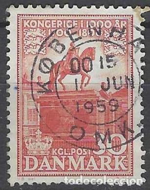 Briefmarken: DINAMARCA 1954-56 - MILENARIO DEL REINO DE DINAMARCA, ESTATUA DEL REY FREDERIK V - USADO