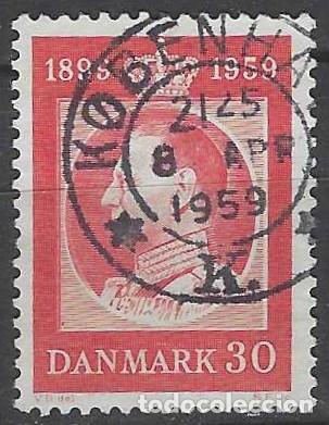 Timbres: DINAMARCA 1959 - 60&ordm; ANIV. DEL NACIMIENTO DEL REY FREDERIK IX, ROJO - USADO