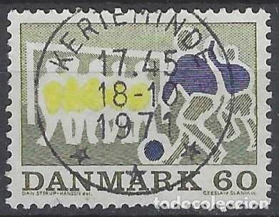 Stamps: DINAMARCA 1971 - DEPORTES, F&Uacute;TBOL - USADO
