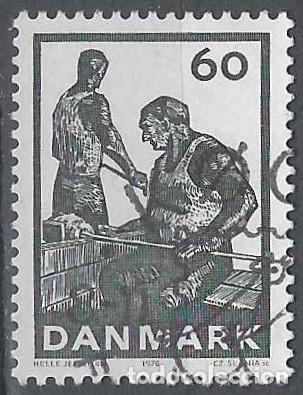 Sellos: DINAMARCA 1976 - INDUSTRIA DEL CRISTAL, NEGRO - USADO