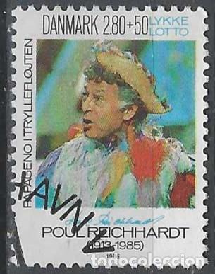 Sellos: DINAMARCA 1986 - POUL REICHHARDT, ACTOR - USADO