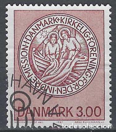 Selos: DINAMARCA 1987- EMBLEMA DE LA CASA DE LAS MISIONES - USADO