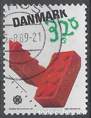 Briefmarken: DINAMARCA 1989 - EMISI&Oacute;N EUROPA, JUEGOS INFANTILES, PIEZAS DE &rdquo;LEGO&rdquo; - USADO