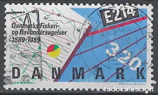 Sellos: DINAMARCA 1989 - CENTENARIO DEL INSTITUTO NACIONAL DE INVESTIGACIONES MARINAS - USADO