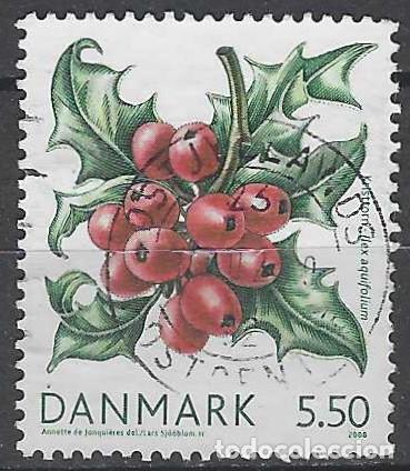 Timbres: DINAMARCA 2008 - FLORA DE INVIERNO, ACEBO - USADO