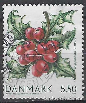 Timbres: DINAMARCA 2008 - FLORA DE INVIERNO, ACEBO - USADO