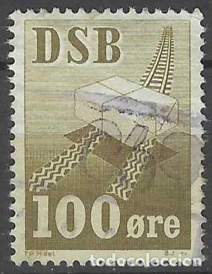 Briefmarken: DINAMARCA - SELLO DE PAQUETE FERROVIARIO - 100 &Oslash;ORE - USADO
