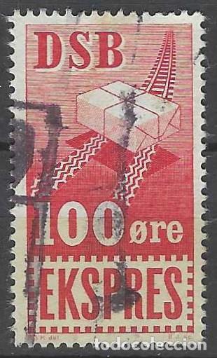 Selos: DINAMARCA - SELLO DE PAQUETE FERROVIARIO EXPRES - 100 &Oslash;ORE - USADO