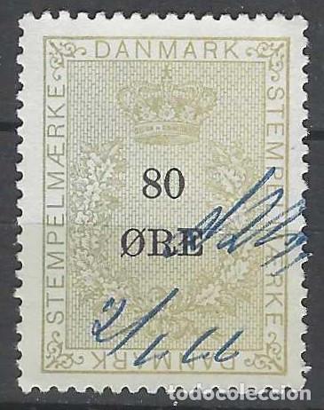 Briefmarken: DINAMARCA 1946 - SELLO DE FACTURA DE INGRESOS, 80 &Oslash;ORE - USADO