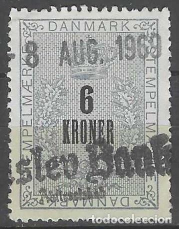 Francobolli: DINAMARCA 1969 - SELLO DE FACTURA DE INGRESOS, 6 CORONAS - USADO