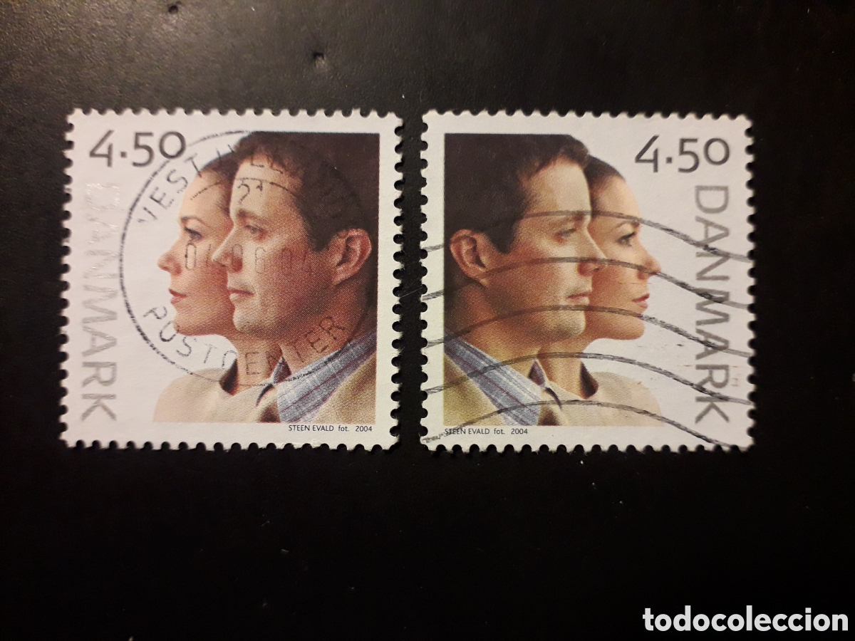 Selos: DINAMARCA YVERT 1372/3 SERIE COMPLETA USADA 2004 BODA PR&Iacute;NCIPES PEDIDO M&Iacute;NIMO 3&euro;