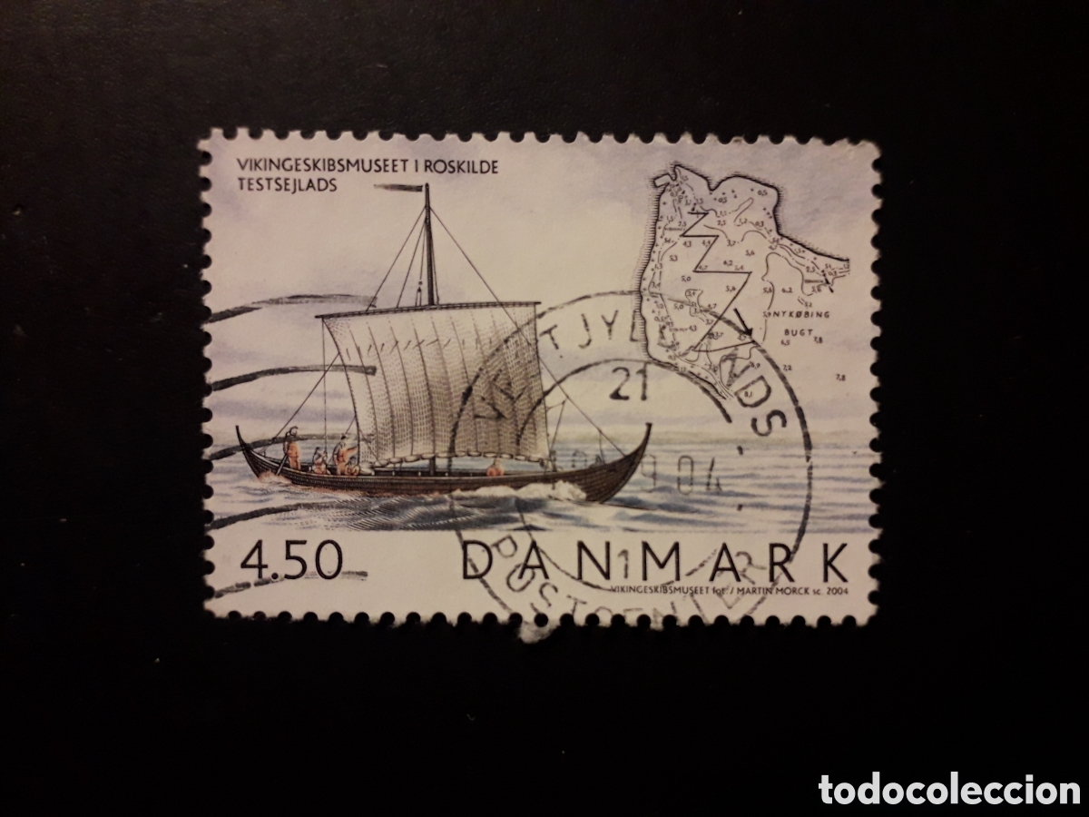 Briefmarken: DINAMARCA YVERT 1380 SELLO SUELTO USADO 2004 DRAKKAR VIKINGO, BARCOS PEDIDO M&Iacute;NIMO 3&euro;