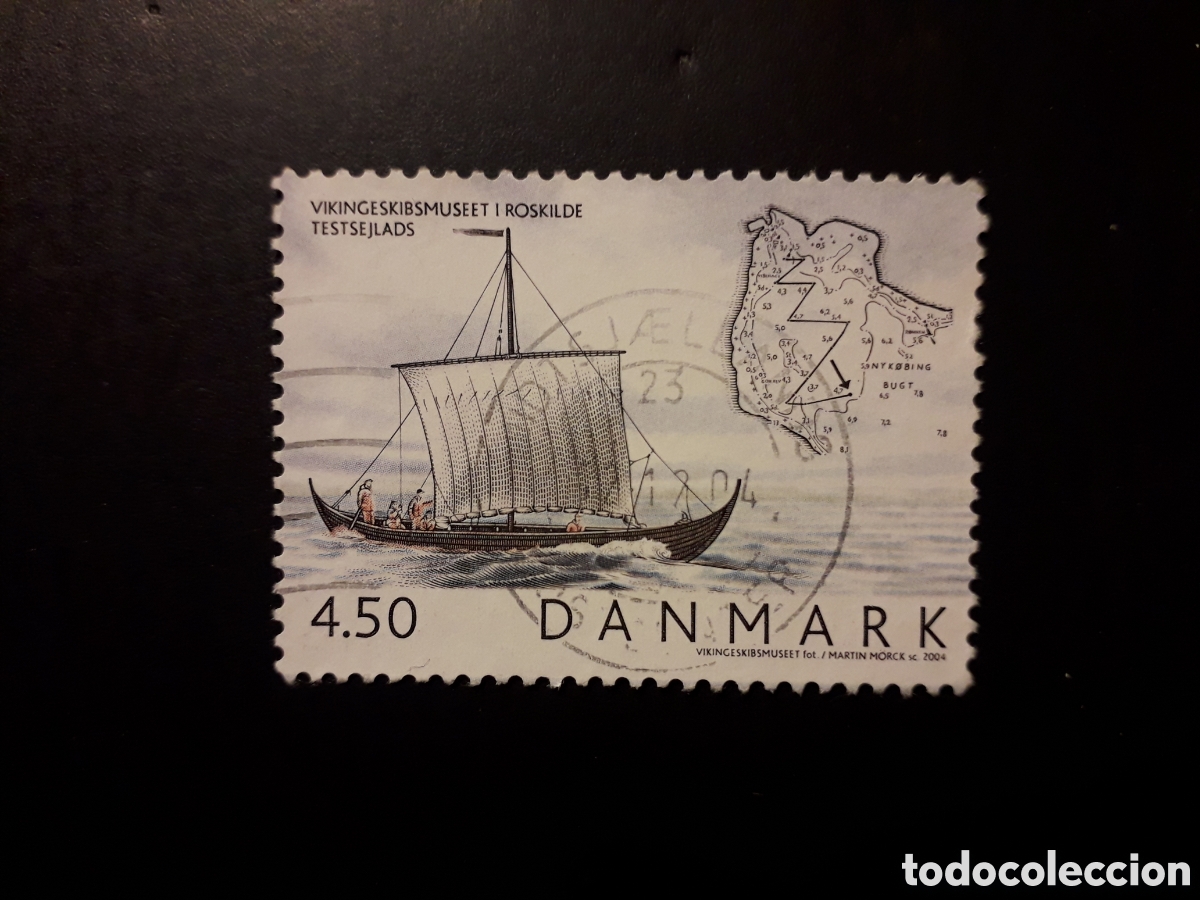 Briefmarken: DINAMARCA YVERT 1380 SELLO SUELTO USADO 2004 DRAKKAR VIKINGO, BARCOS PEDIDO M&Iacute;NIMO 3&euro;