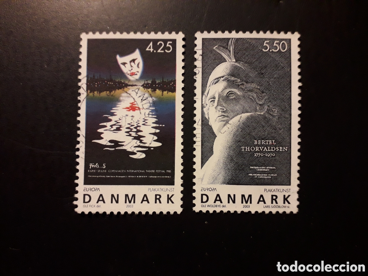 Sellos: DINAMARCA YVERT 1344/5 SERIE COMPLETA USADA 2003 EUROPA, EL ARTE DEL CARTEL PEDIDO M&Iacute;NIMO 3&euro;
