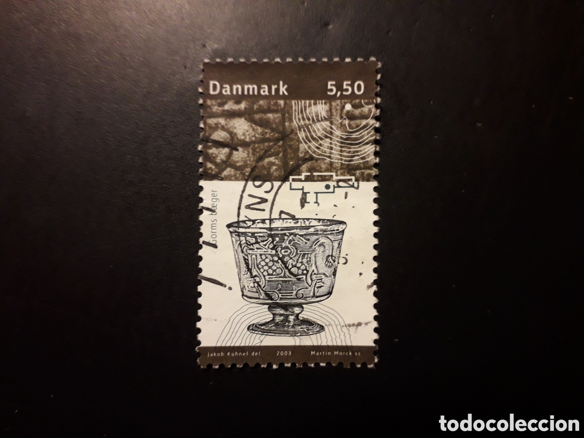 Sellos: DINAMARCA YVERT 1354 SELLO SUELTO USADO 2003 MUSEO DE JELLING, VIKINGOS PEDIDO M&Iacute;NIMO 3&euro;