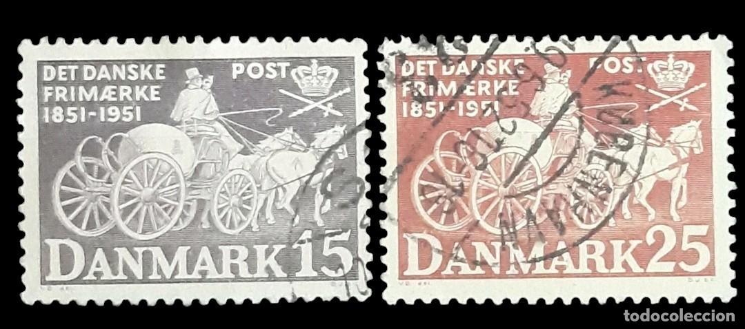 Selos: DINAMARCA 1951 Centenario del sello dan&eacute;s. USADO.