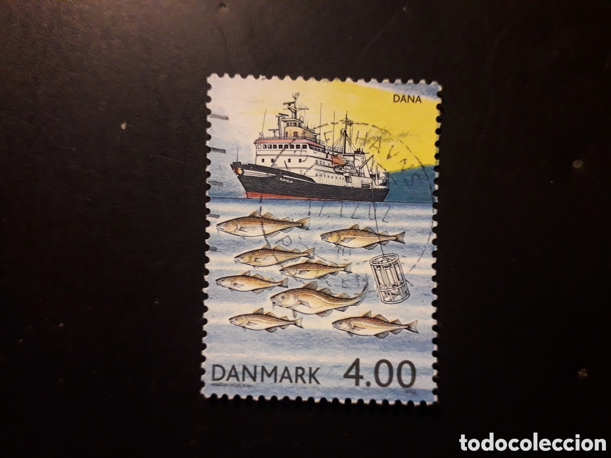 Briefmarken: DINAMARCA YVERT 1319 SELLO SUELTO USADO 2002 FAUNA, PECES, BARCOS PEDIDO M&Iacute;NIMO 3&euro;