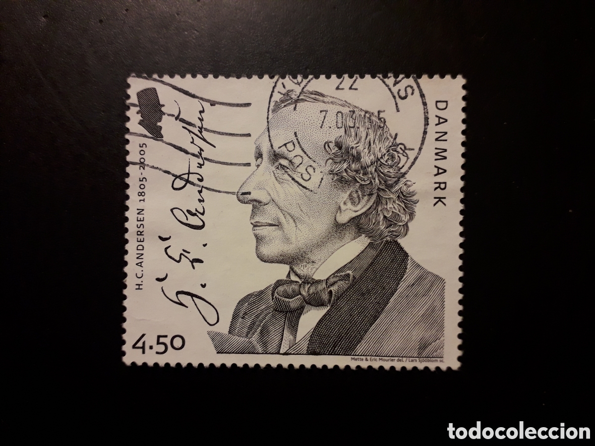 Timbres: DINAMARCA YVERT 1399 SELLO SUELTO USADO 2005 HANS CHRISTIAN ANDERSEN LITERATURA PEDIDO M&Iacute;NIMO 3&euro;