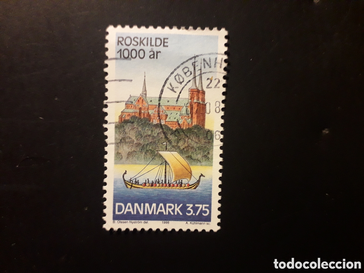 Sellos: DINAMARCA YVERT 1178 SERIE COMPLETA USADA 1998 MILENARIO DE ROSKILDE DRAKKAR BARCOS PEDIDO M&Iacute;NIMO 3&euro;